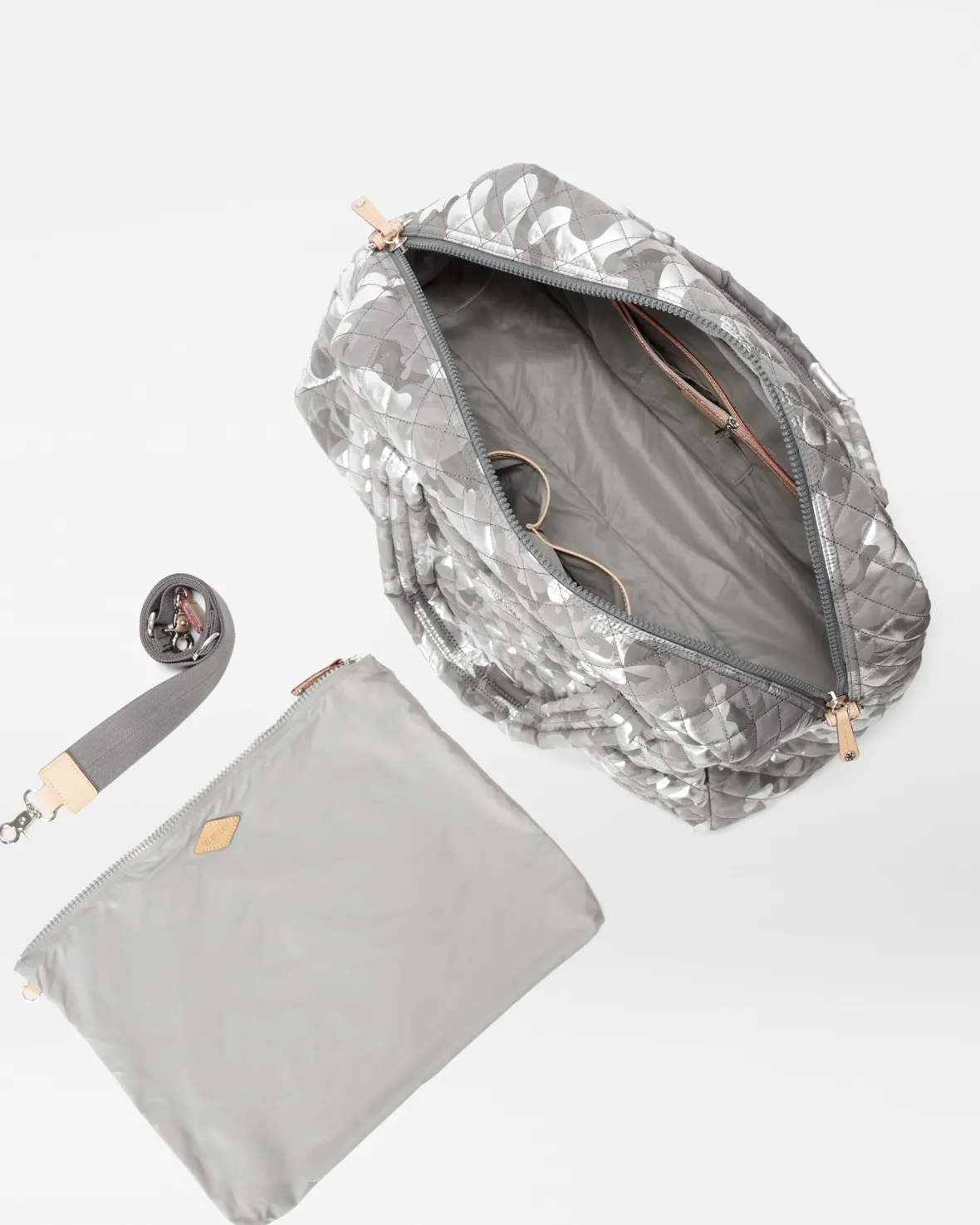 Metro|Duffels<MZ Wallace Travel Jim SilverMetallicCamo