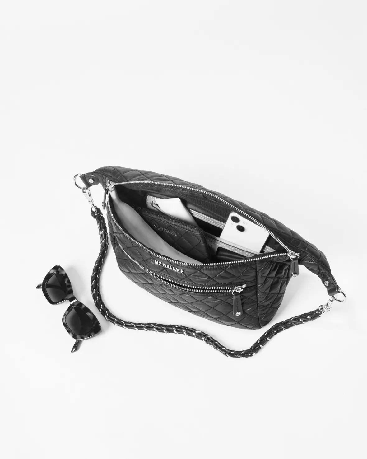 Crosby|Belt Bags & Slings<MZ Wallace Crosby Sling BlackLacquer