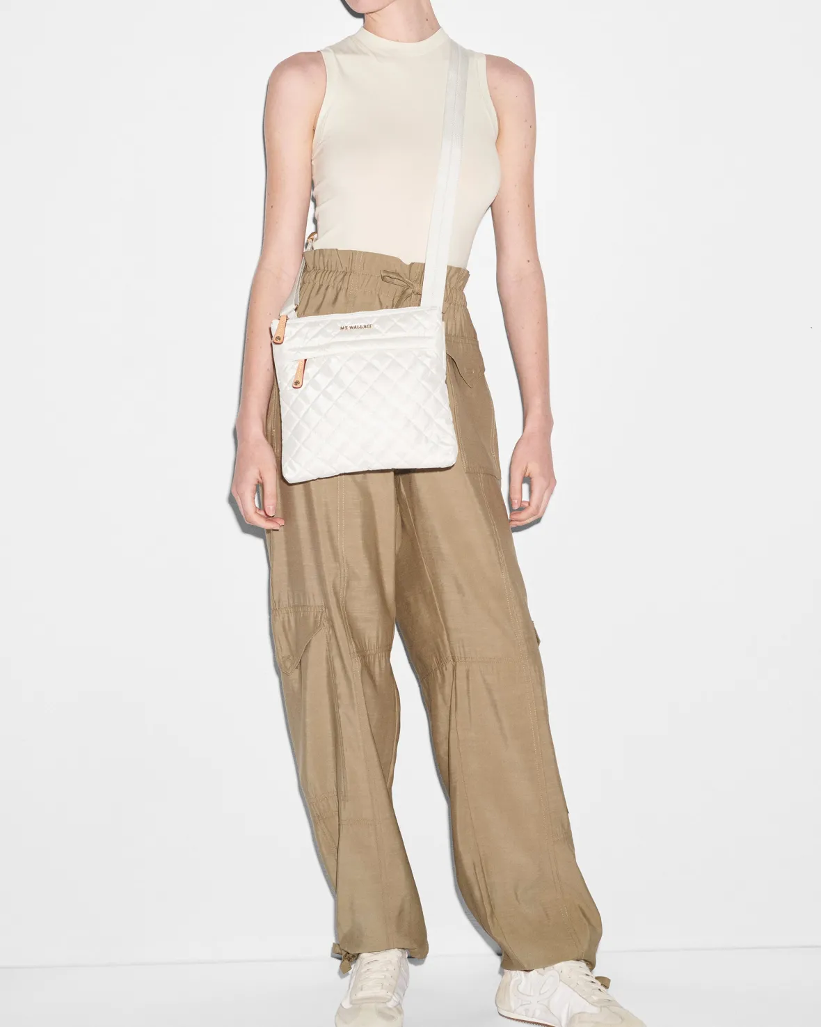 Metro|Crossbody<MZ Wallace Metro Flat Crossbody PearlMetallic