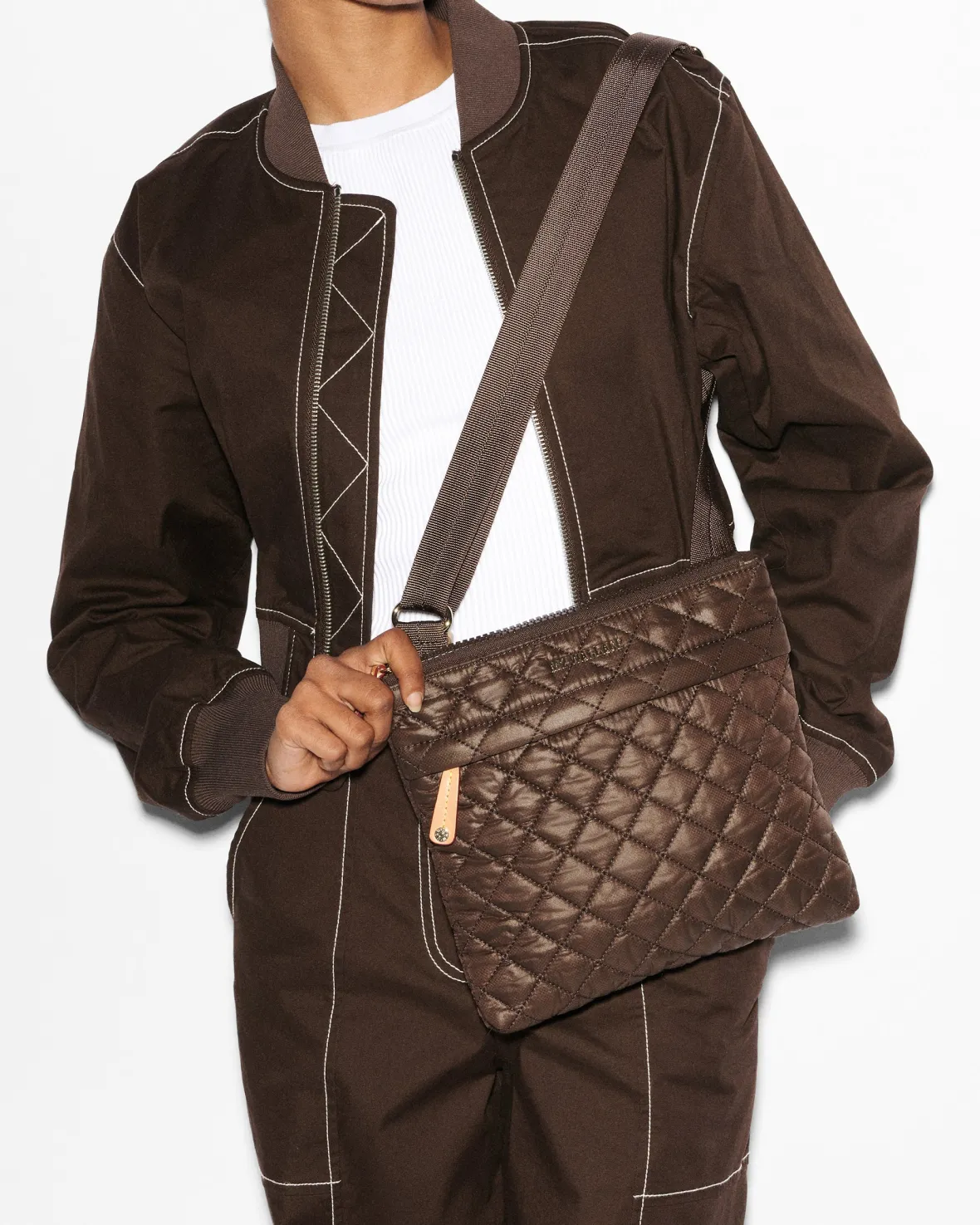 Metro|Crossbody<MZ Wallace Metro Flat Crossbody Walnut