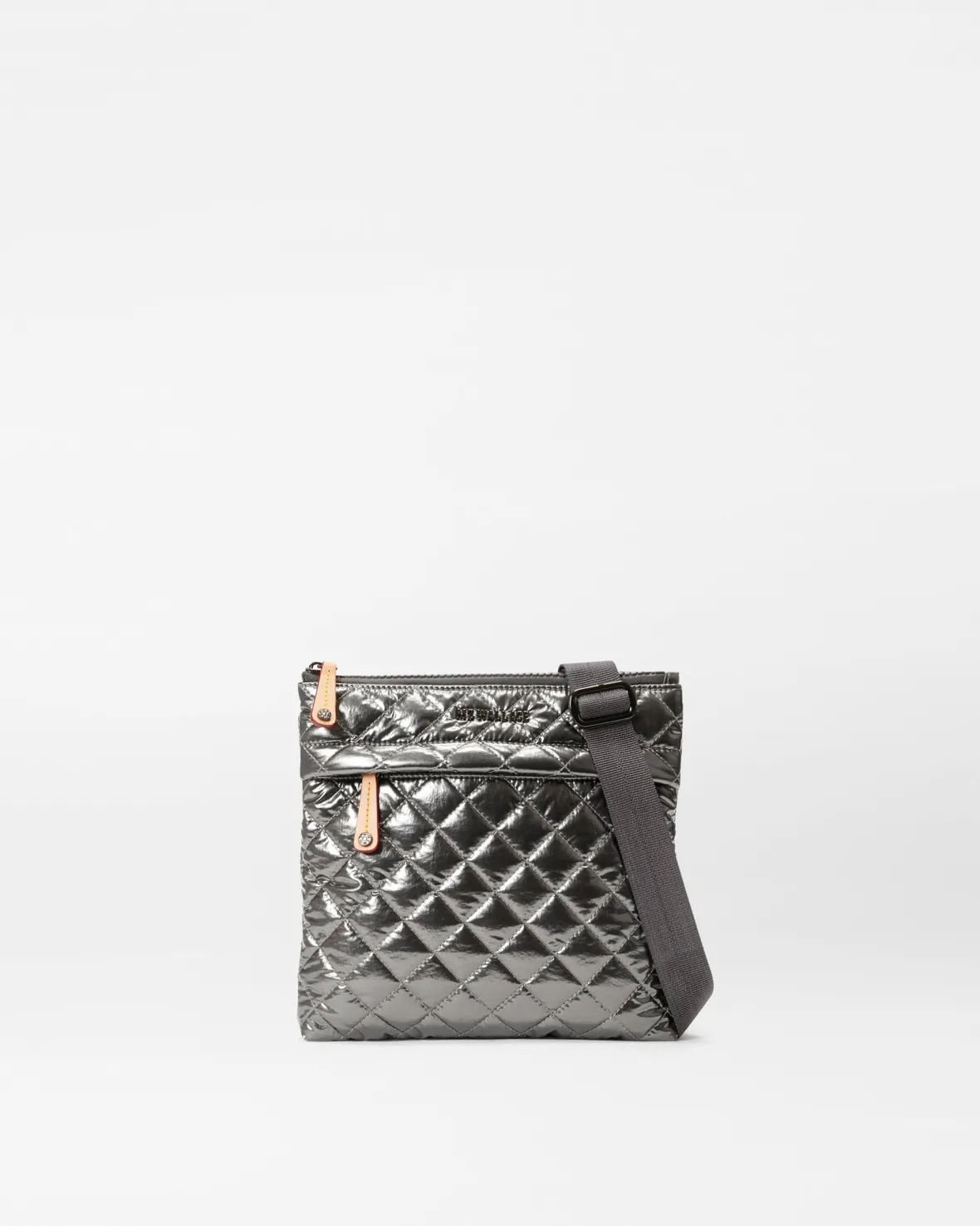 Metro|Crossbody<MZ Wallace Metro Flat Crossbody PewterMetallic