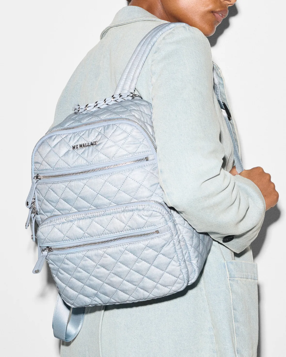 Crosby|Backpacks<MZ Wallace Small Crosby Backpack Chambray