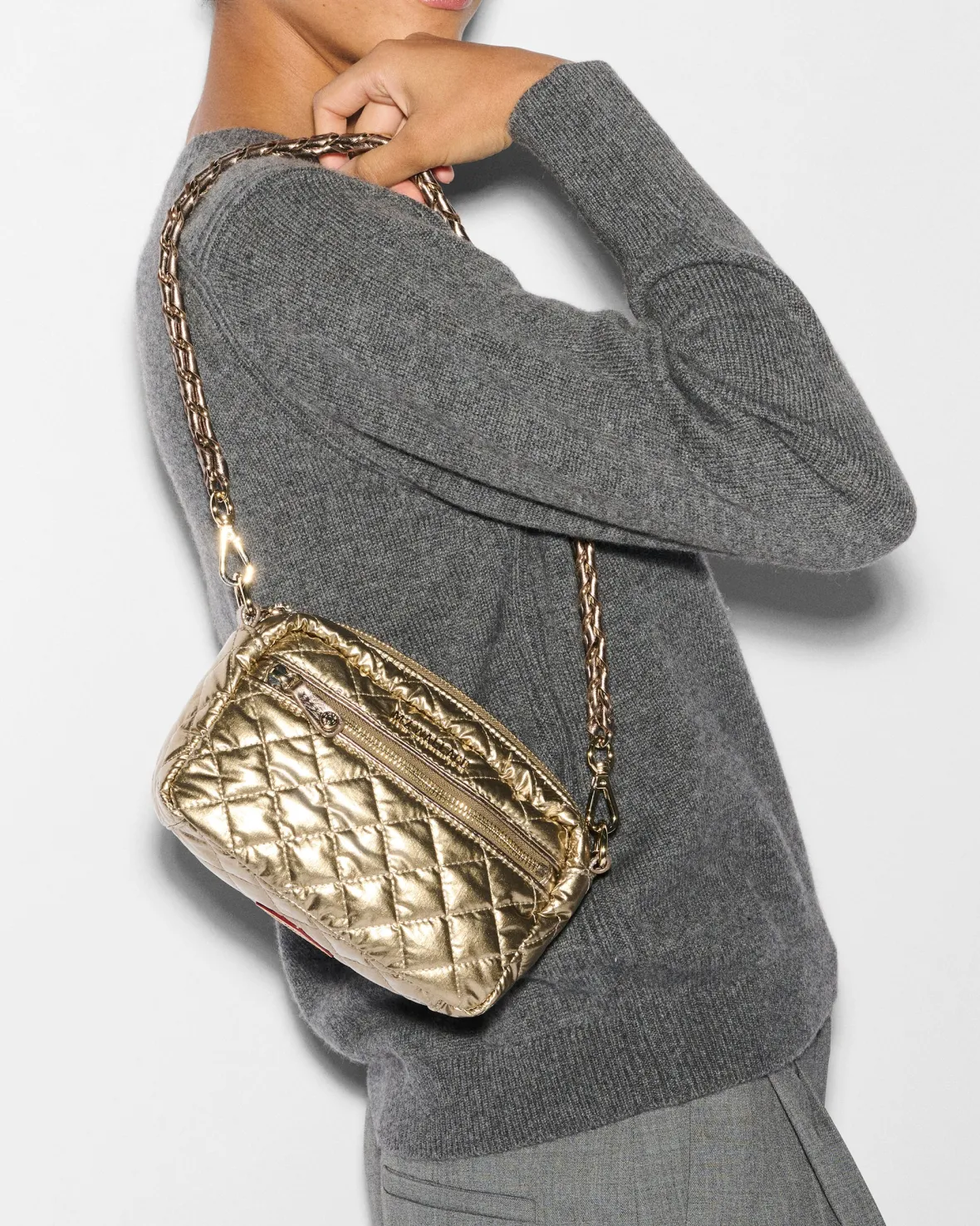 Crosby|Crossbody<MZ Wallace Mini Crosby AntiqueGoldMetallic