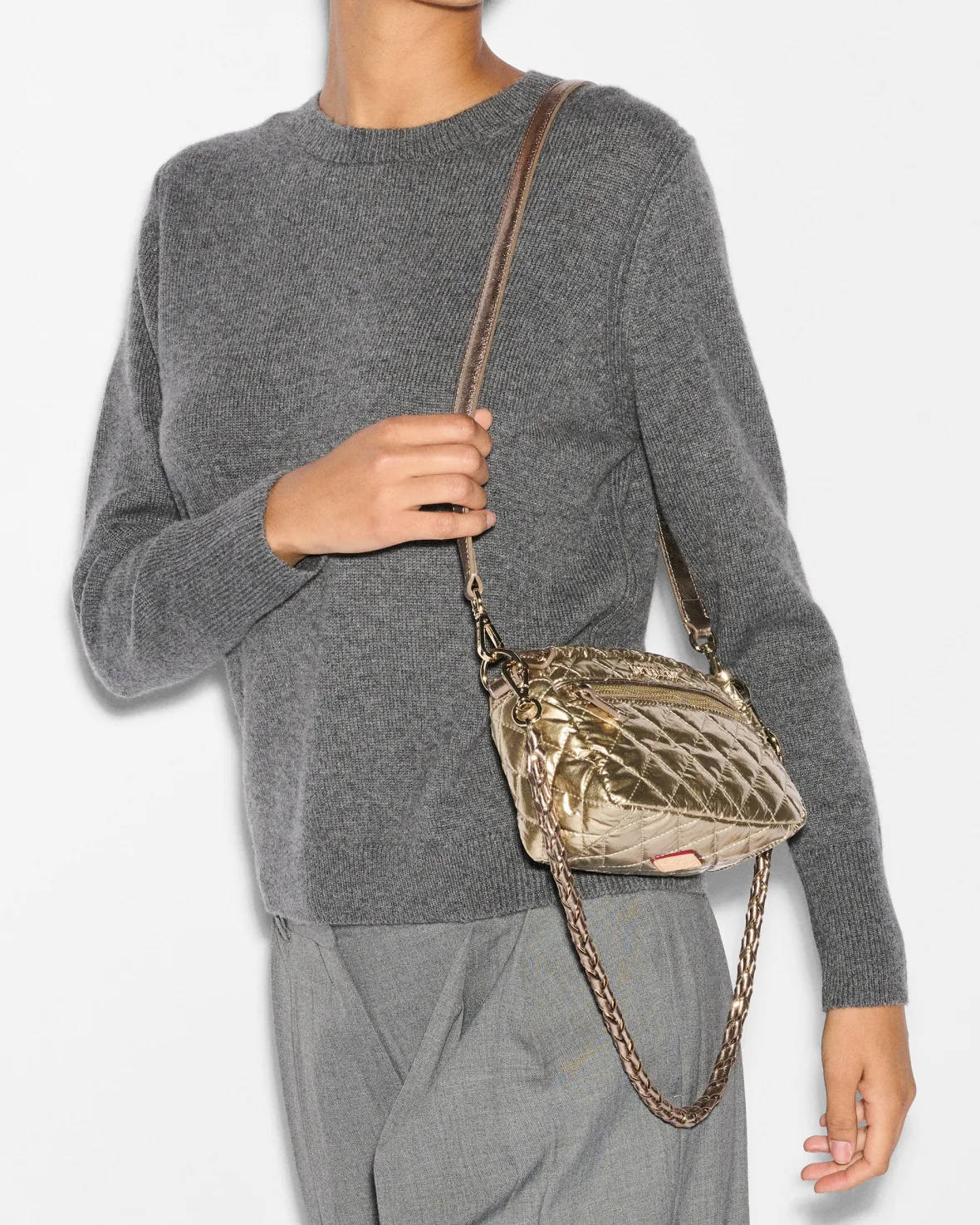 Crosby|Crossbody<MZ Wallace Mini Crosby AntiqueGoldMetallic