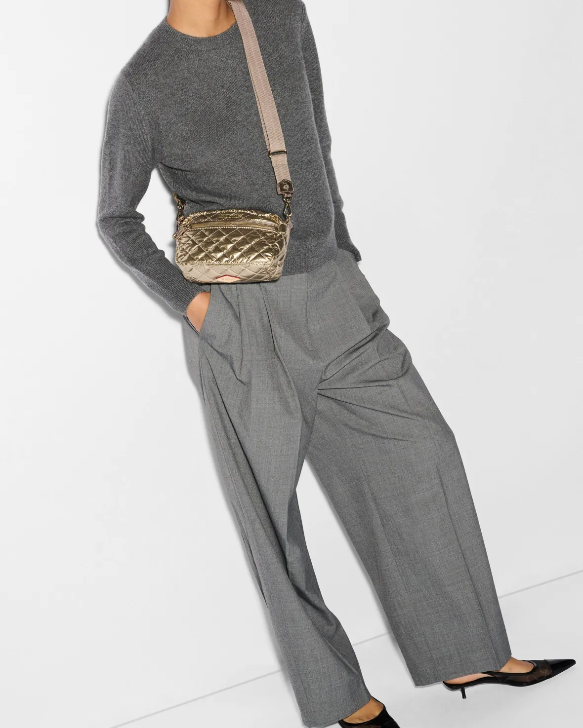 Crosby|Crossbody<MZ Wallace Mini Crosby AntiqueGoldMetallic