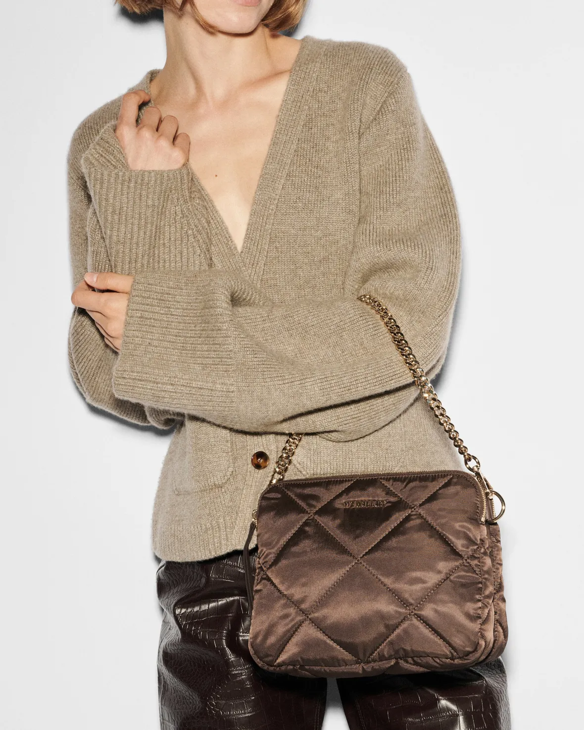 Crossbody|Madison<MZ Wallace Quilted Madison Crossbody Walnut