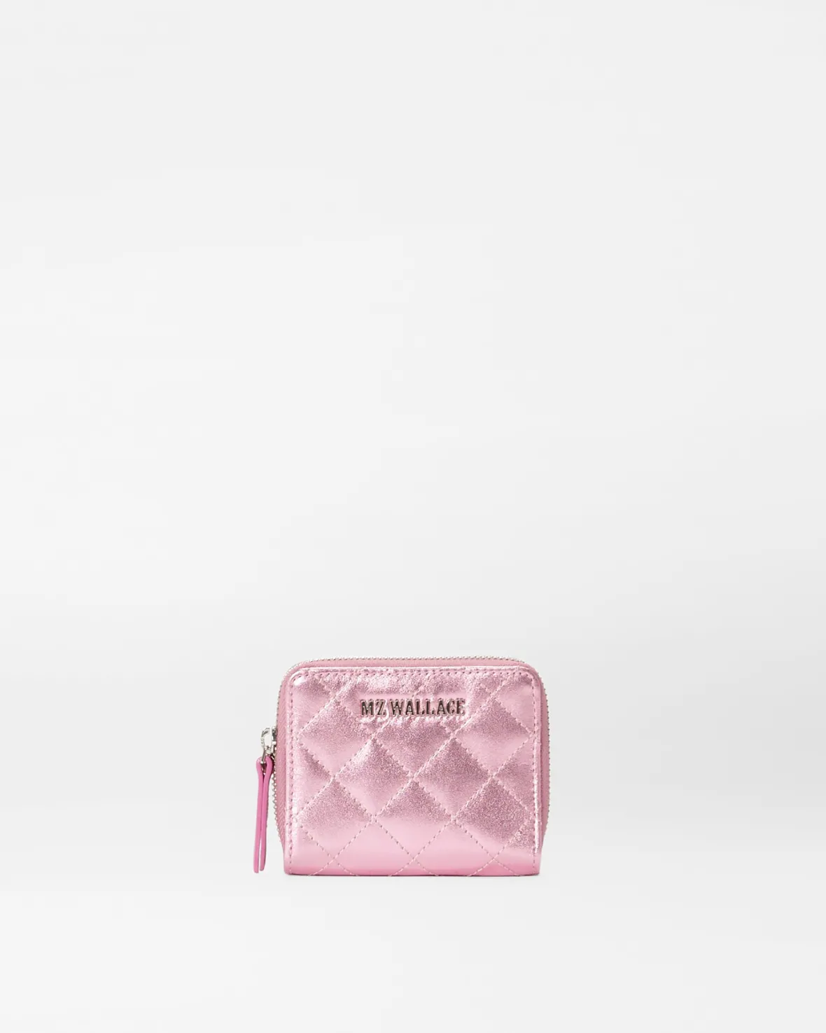 Accessories|MZW Exclusives<MZ Wallace Small Zip Round Wallet RoseMetallicLeather