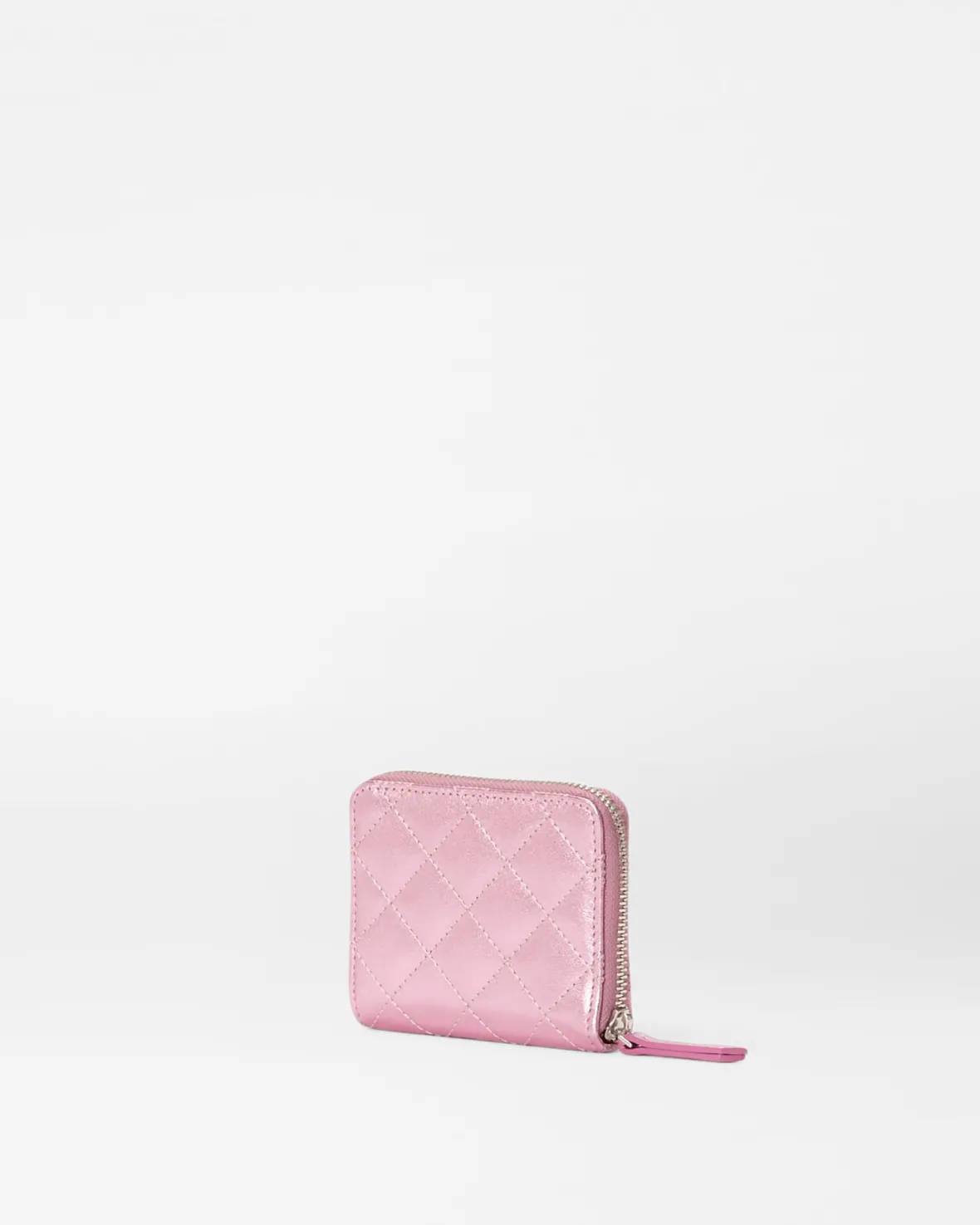 Accessories|MZW Exclusives<MZ Wallace Small Zip Round Wallet RoseMetallicLeather