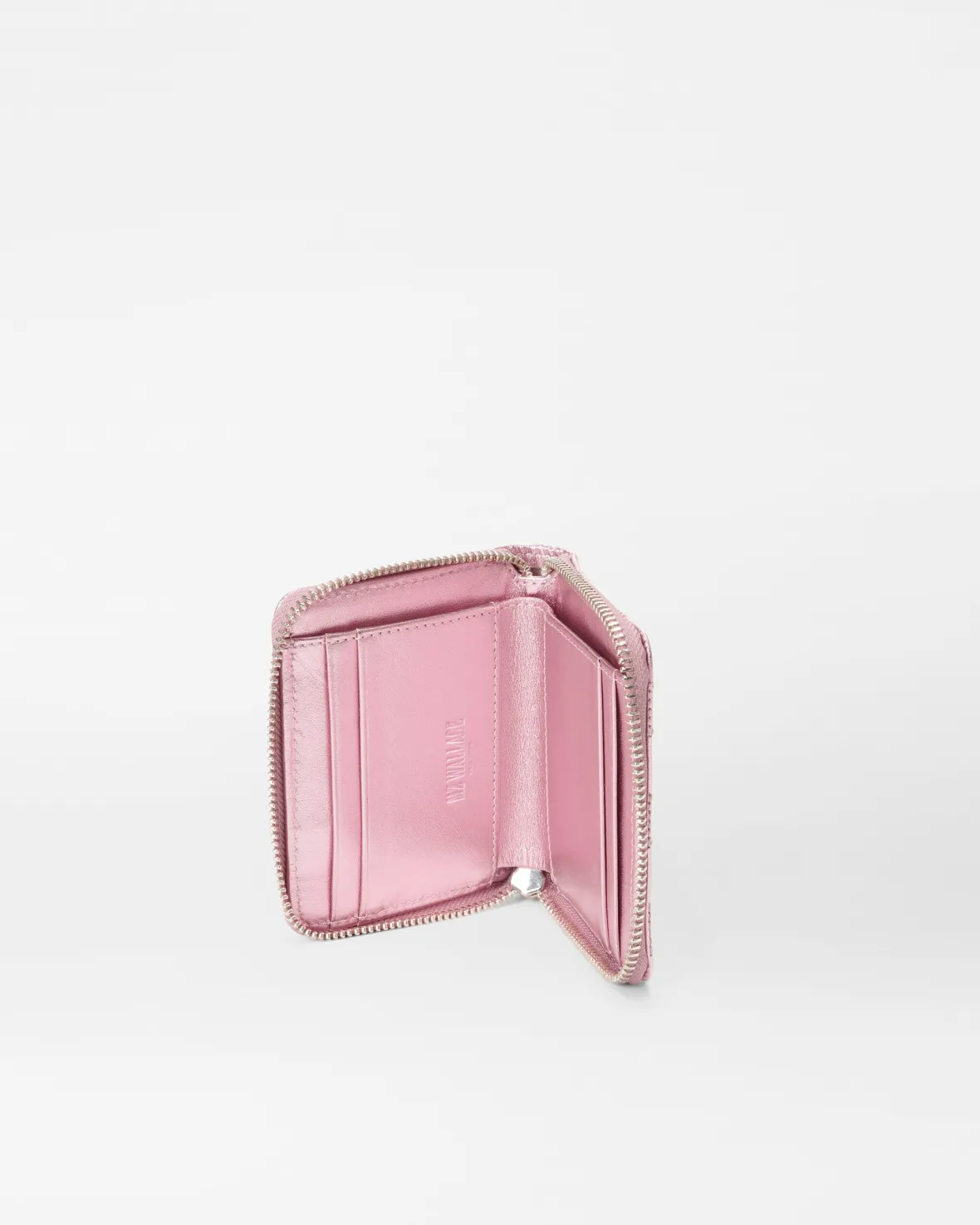 Accessories|MZW Exclusives<MZ Wallace Small Zip Round Wallet RoseMetallicLeather