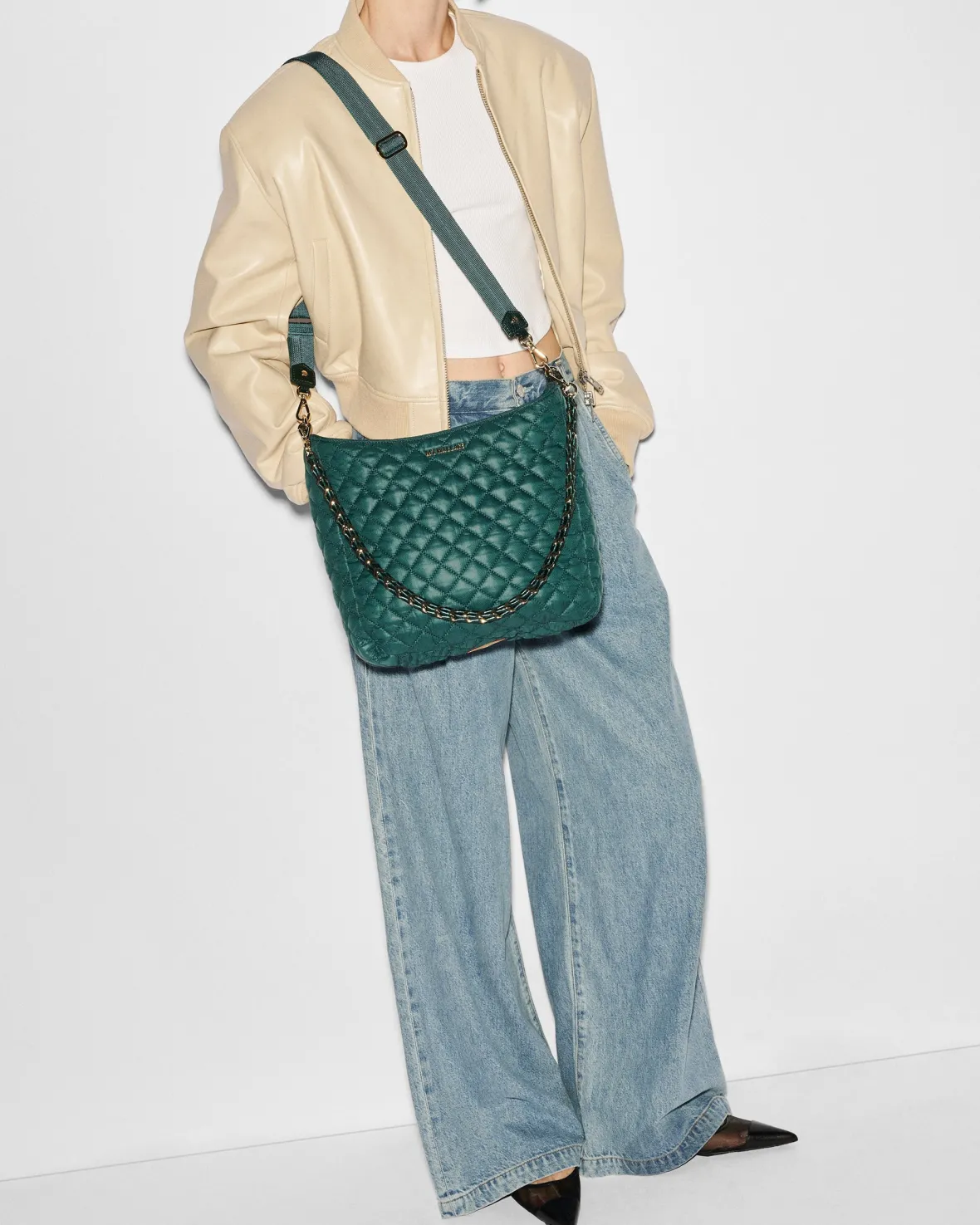 Crosby|Shoulders<MZ Wallace Crosby Hobo Emerald