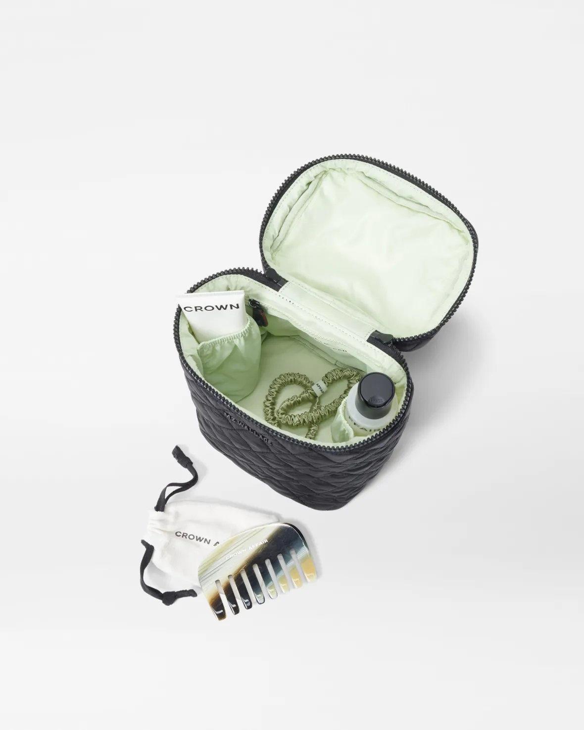 Metro|Travel<MZ Wallace MZW X Crown Affair Large Vanity Set Black/Mint