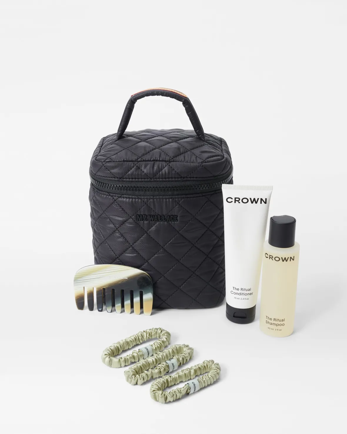 Metro|Travel<MZ Wallace MZW X Crown Affair Large Vanity Set Black/Mint