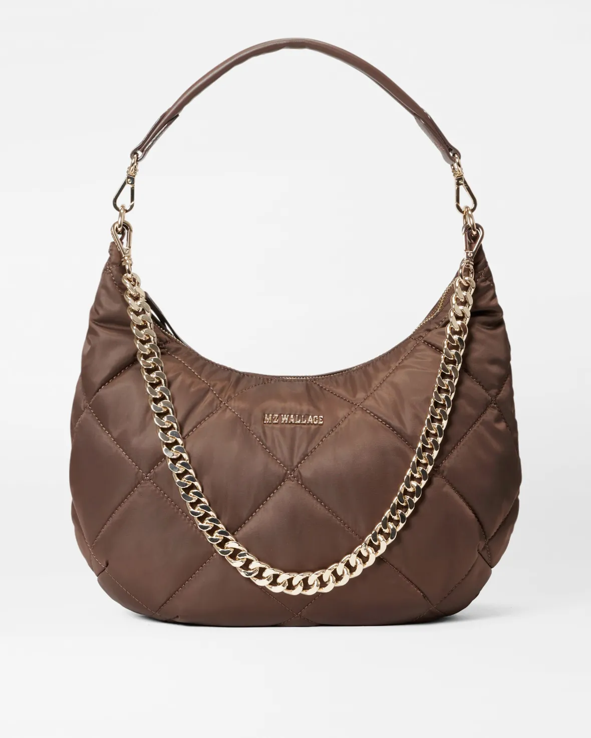 Madison<MZ Wallace Quilted Madison Shoulder Bag Walnut