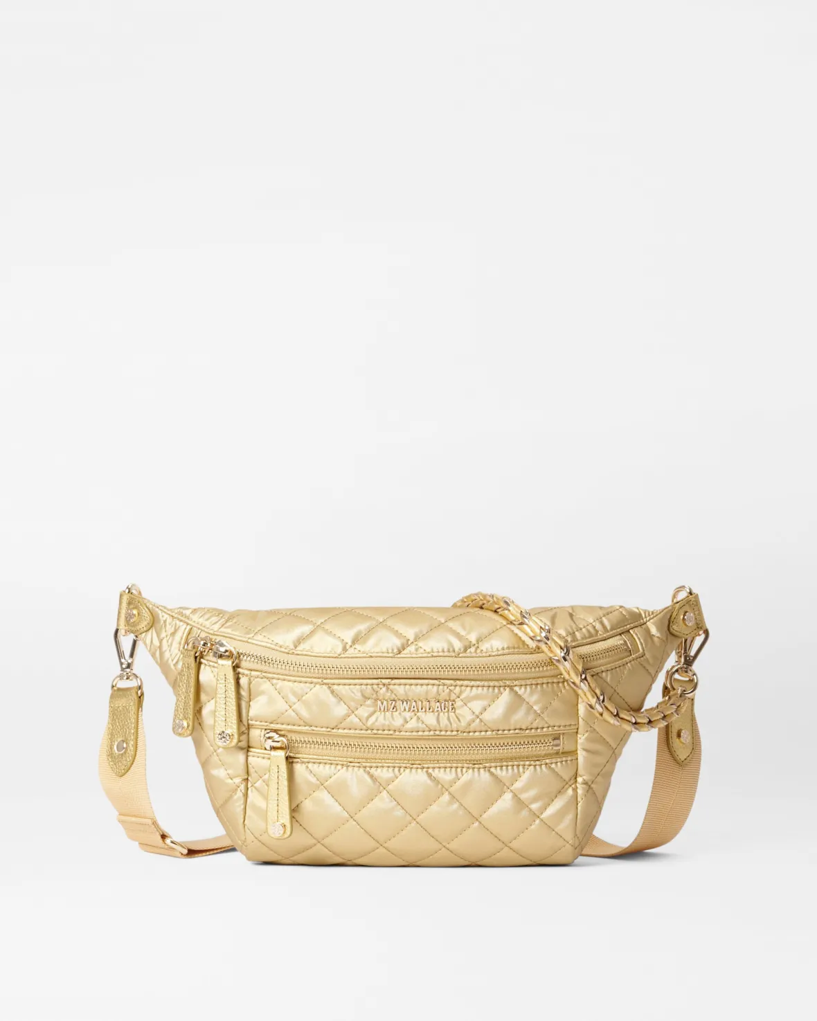 Crosby|Belt Bags & Slings<MZ Wallace Small Crosby Sling LightGoldPearlMetallic