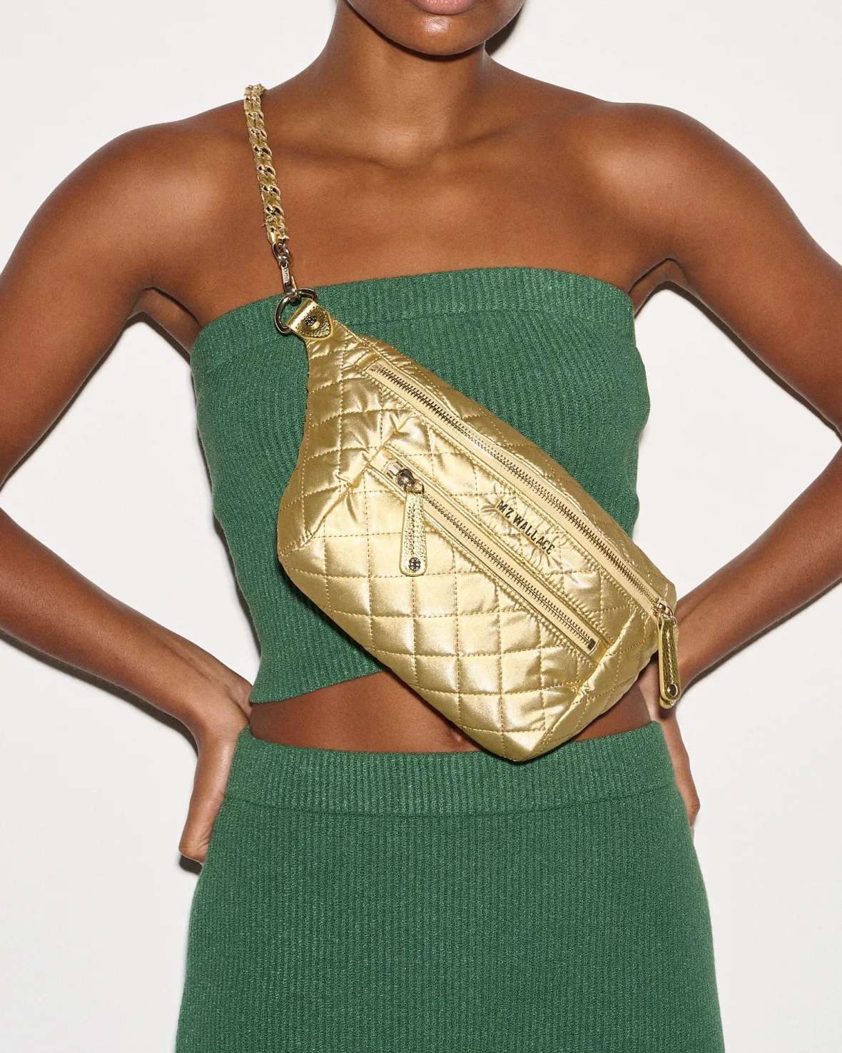 Crosby|Belt Bags & Slings<MZ Wallace Small Crosby Sling LightGoldPearlMetallic