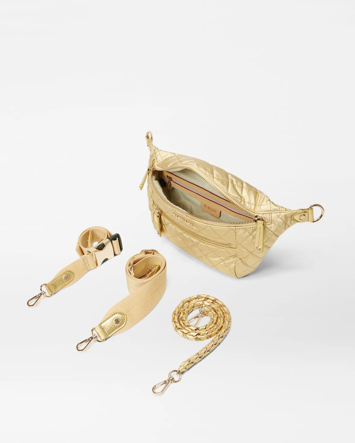 Crosby|Belt Bags & Slings<MZ Wallace Small Crosby Sling LightGoldPearlMetallic