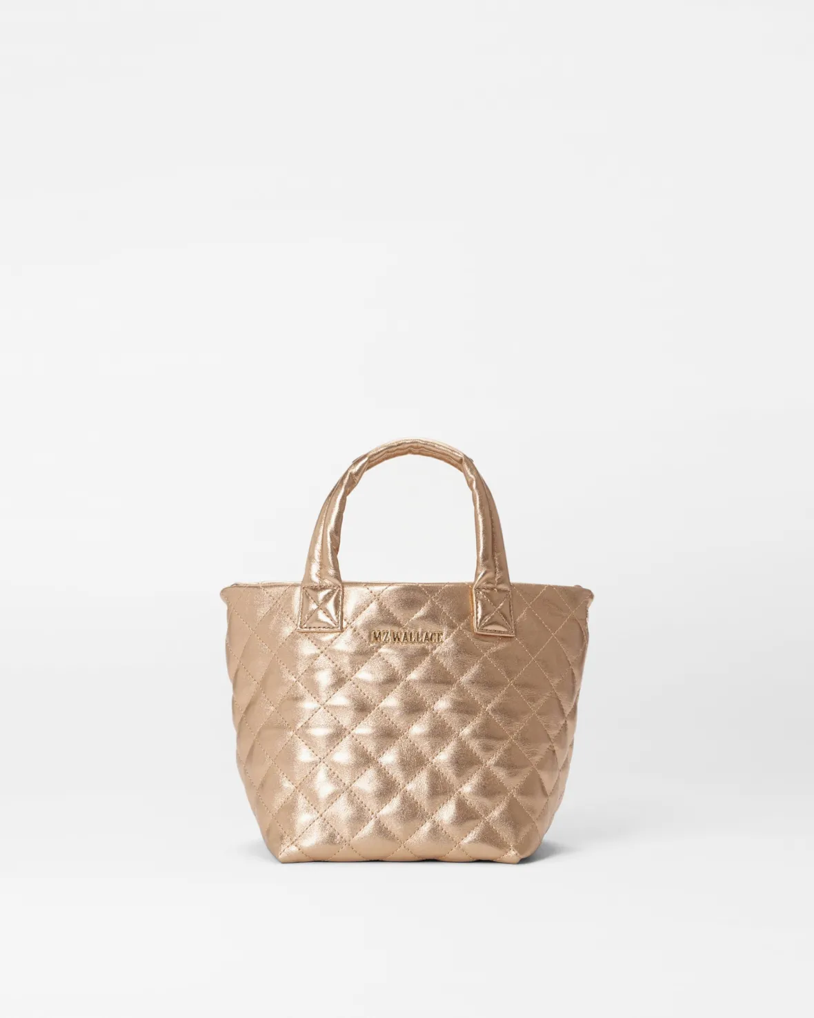 Metro|Crossbody<MZ Wallace The Metro Tote® Deluxe - Micro HoneyMetallicLeather