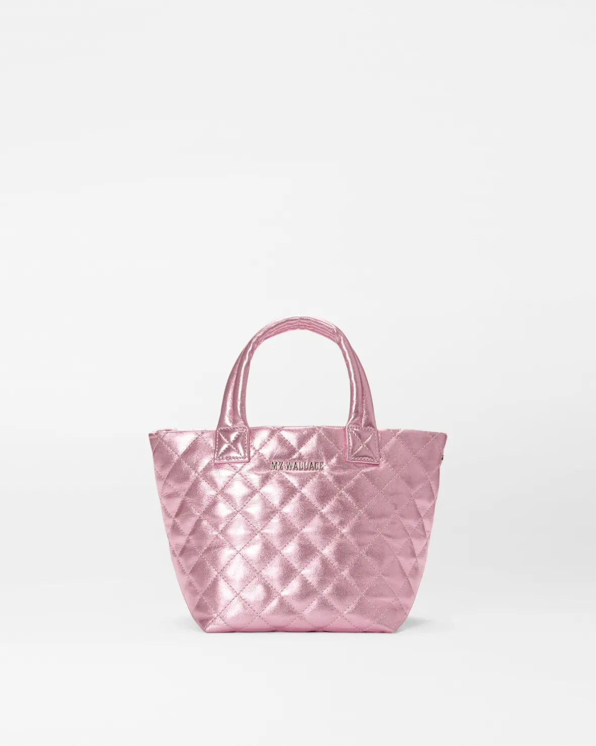 Metro|Crossbody<MZ Wallace The Metro Tote® Deluxe - Micro RoseMetallicLeather