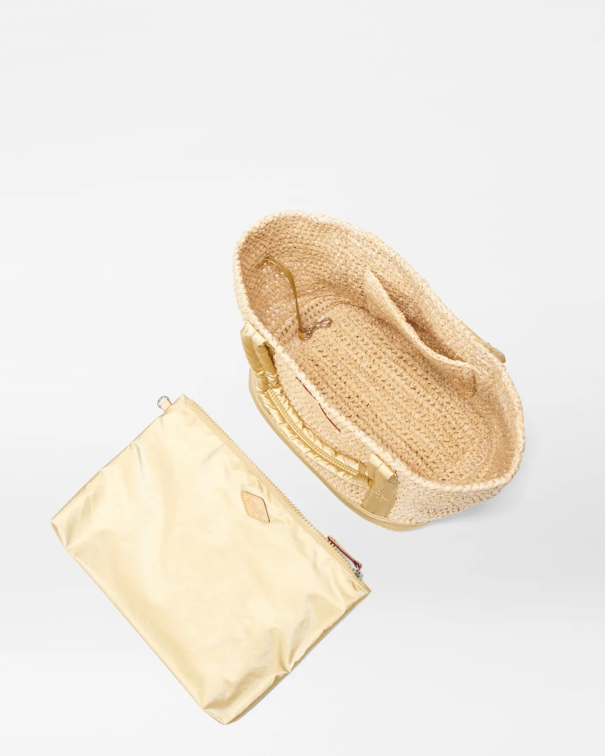 Raffia|Totes<MZ Wallace Small Raffia Tote SequinRaffia/LightGoldPearlMetallic