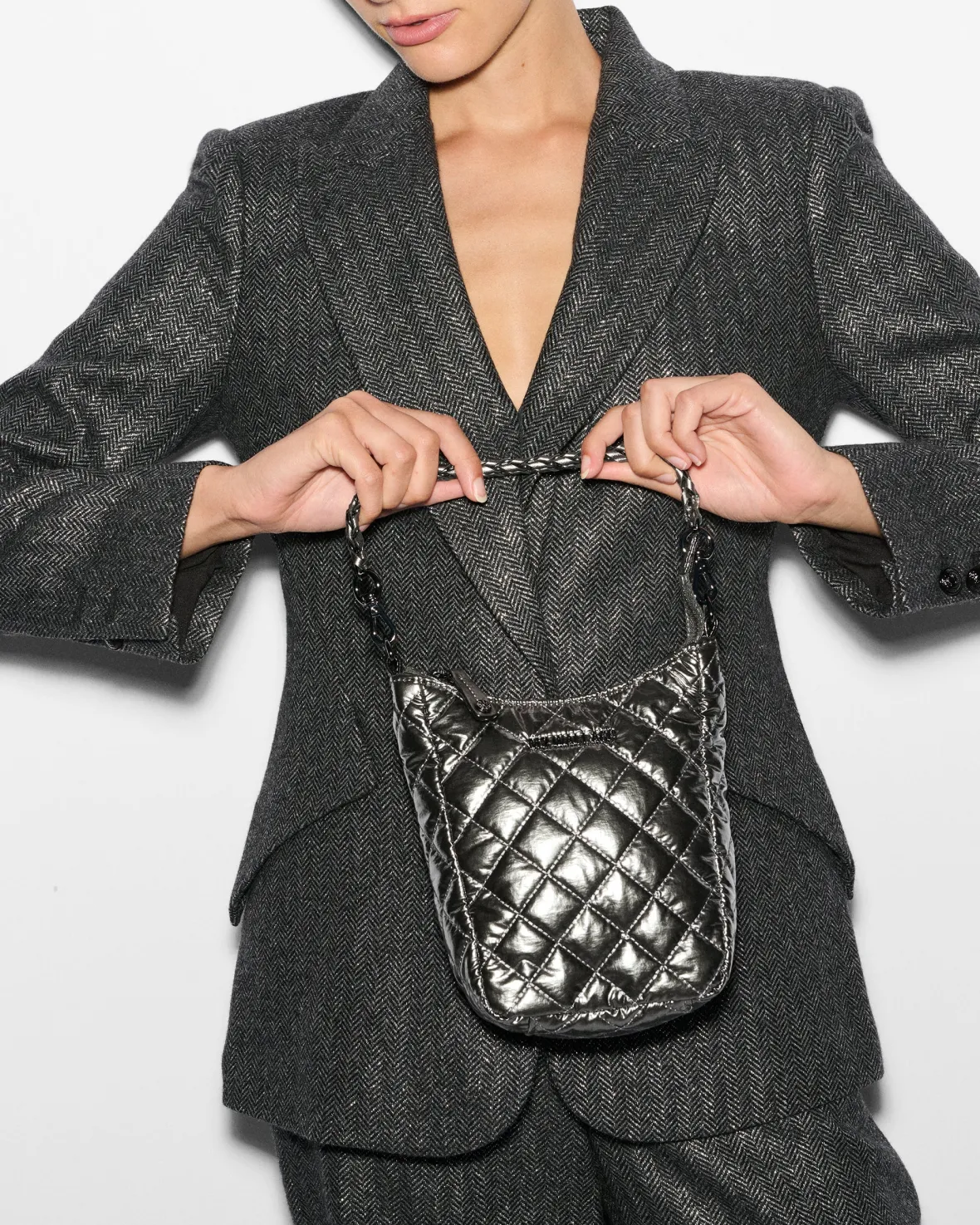 Crosby|Crossbody<MZ Wallace Crosby Go PewterMetallic