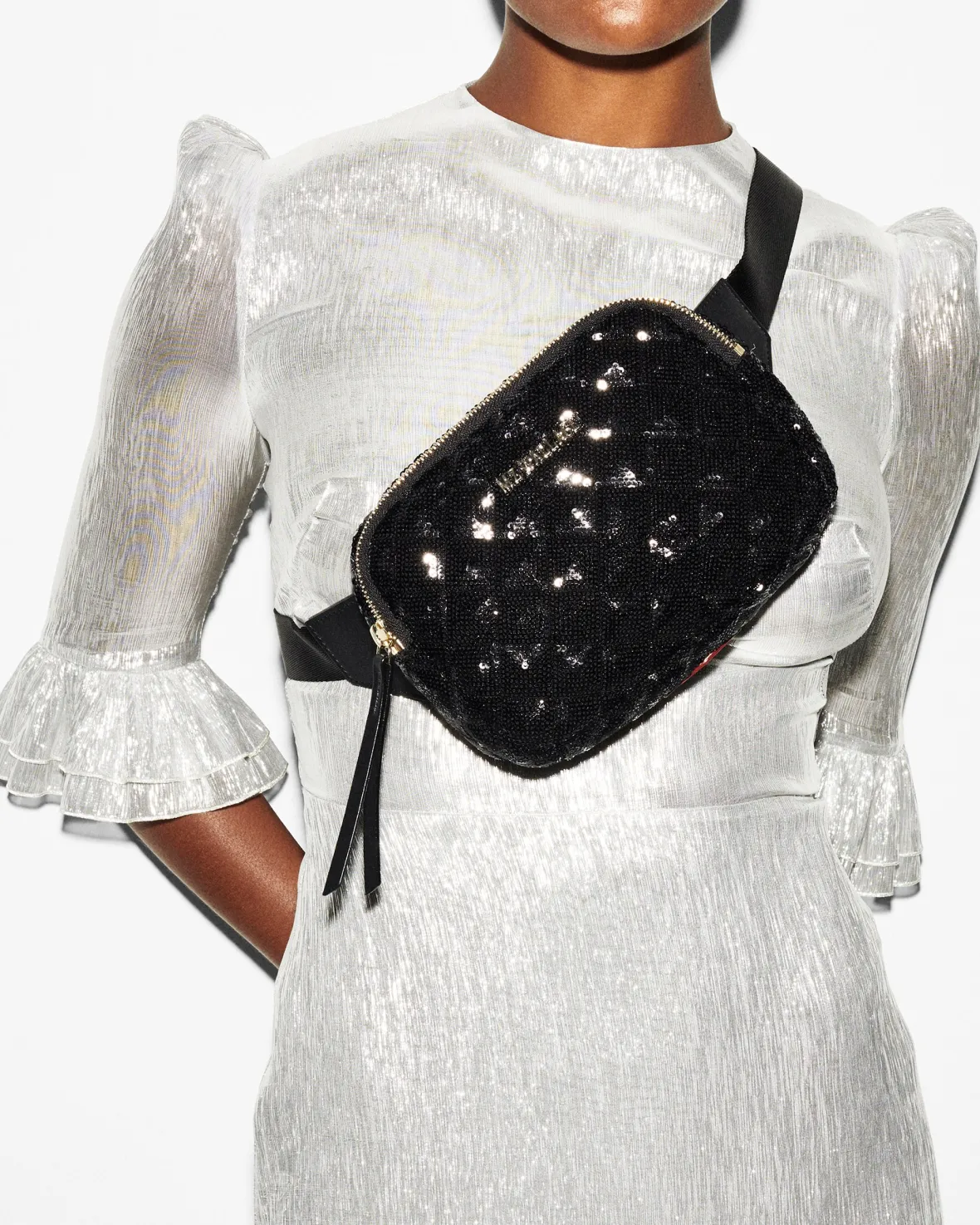 Madison|Belt Bags & Slings<MZ Wallace Quilted Madison Belt Bag BlackSequin
