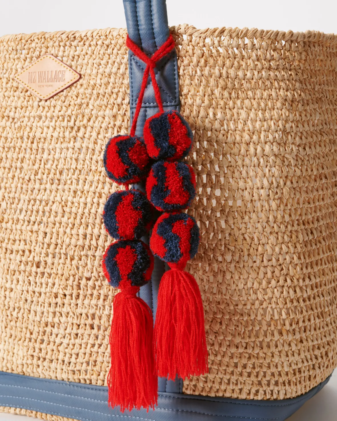 Accessories|MZW Exclusives<MZ Wallace PomPom Tassel Cherry/Denim
