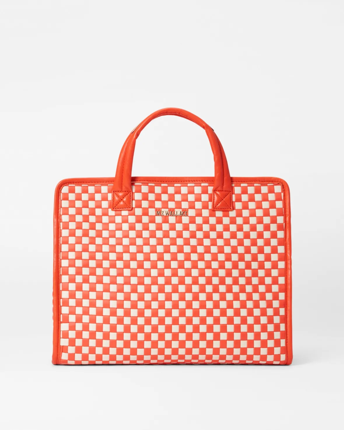 Totes<MZ Wallace Medium Woven Box Tote Sandshell/PoppyWoven