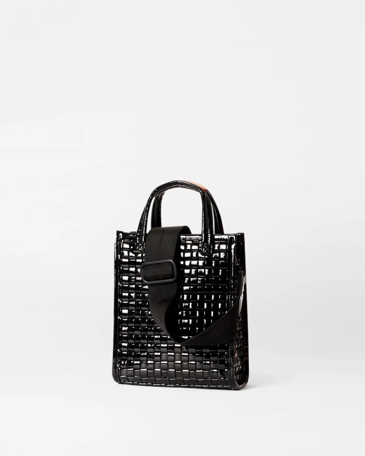 Totes<MZ Wallace Micro Woven Box Tote BlackLacquer