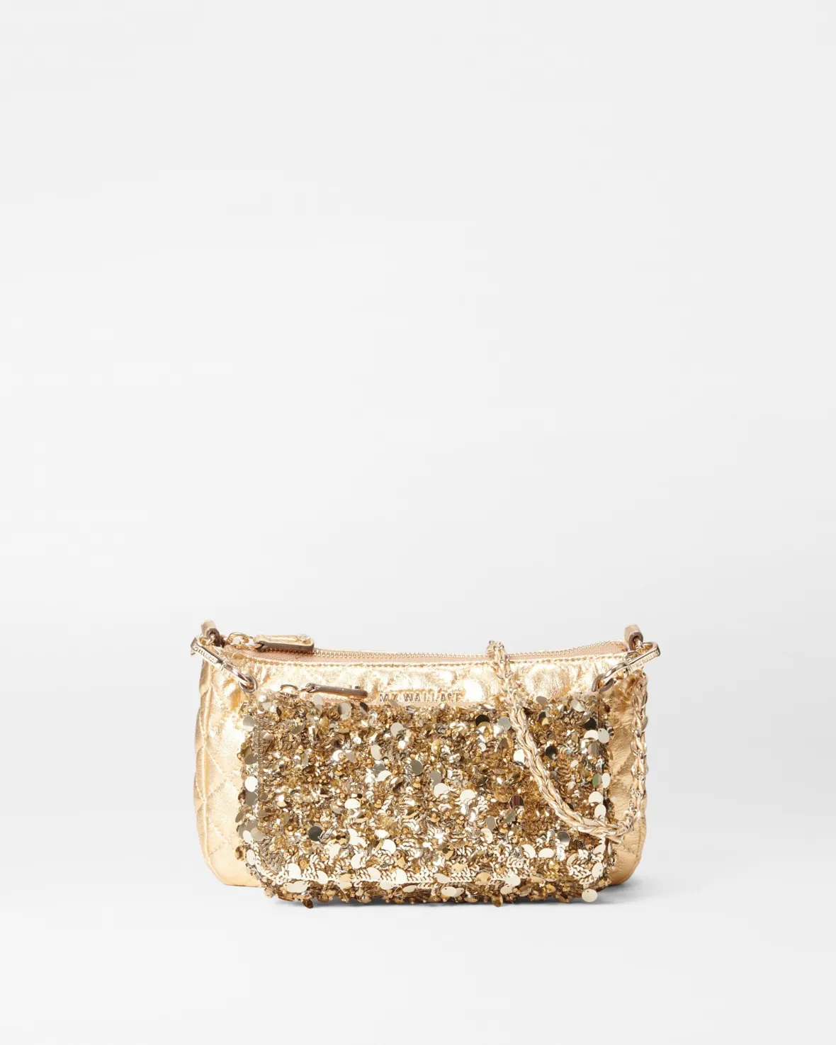 Crossbody<MZ Wallace Crosby Convertible Crossbody GoldMultiSequin