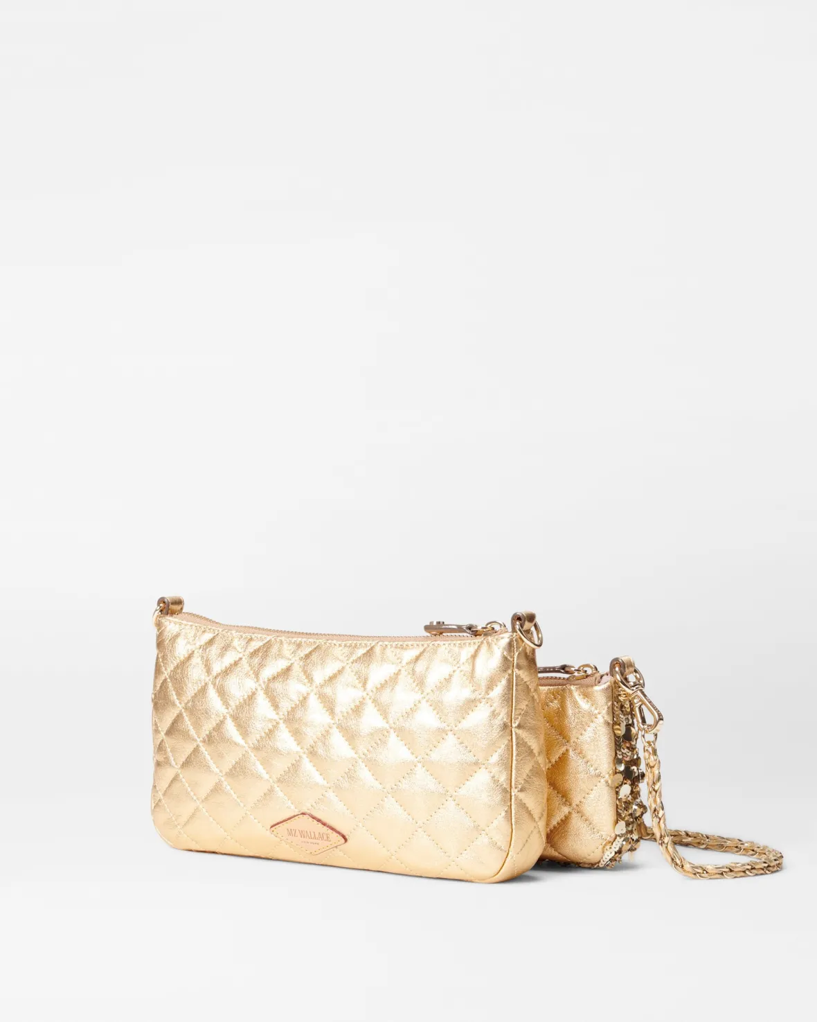 Crossbody<MZ Wallace Crosby Convertible Crossbody GoldMultiSequin