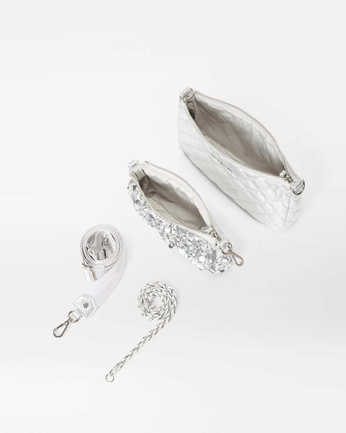 Crossbody<MZ Wallace Crosby Convertible Crossbody IceMultiSequin