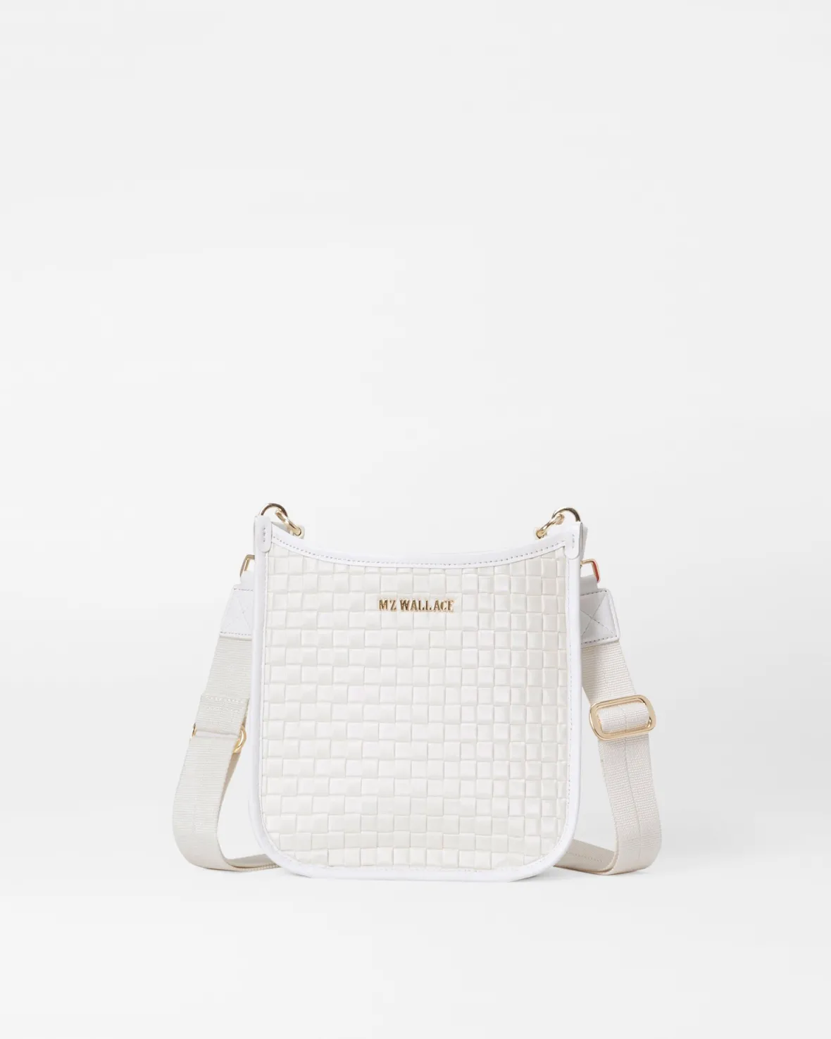 Crossbody<MZ Wallace Small Woven Box Crossbody PearlMetallic