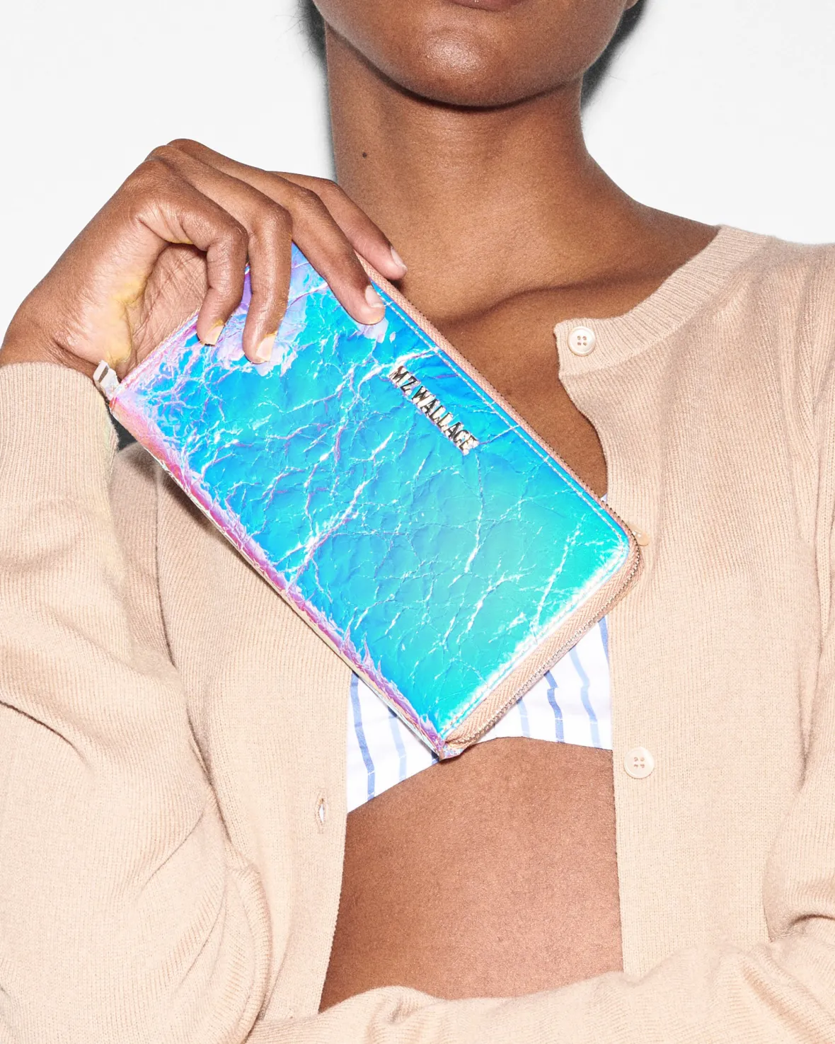 Accessories|MZW Exclusives<MZ Wallace Long Zip Round Wallet PinkOpalLeather