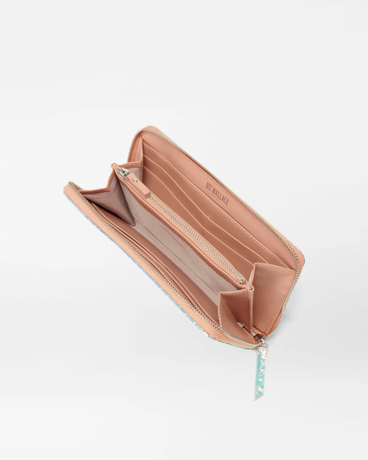 Accessories|MZW Exclusives<MZ Wallace Long Zip Round Wallet PinkOpalLeather