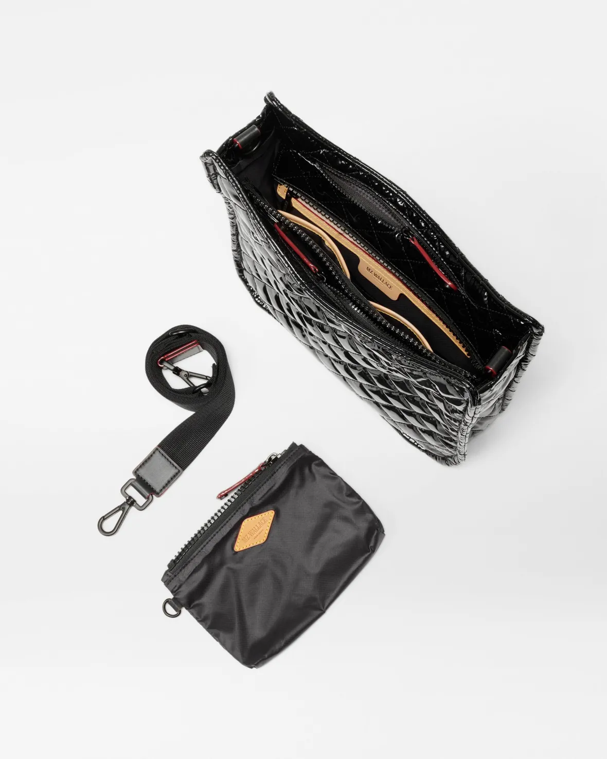 Metro|Crossbody<MZ Wallace Box Metro Crossbody BlackLacquer