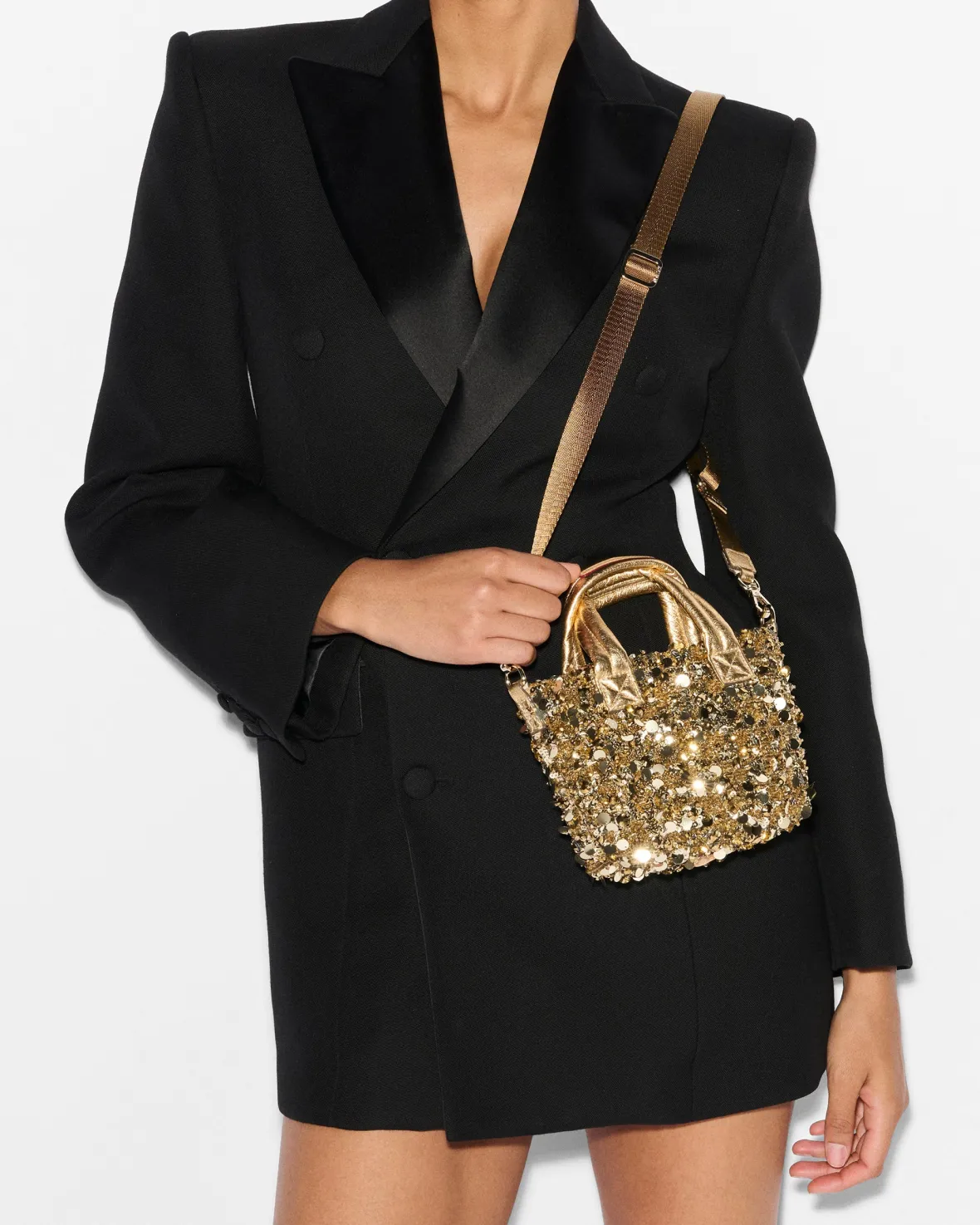 Totes|Metro<MZ Wallace Petite Metro Tote Deluxe GoldMultiSequin