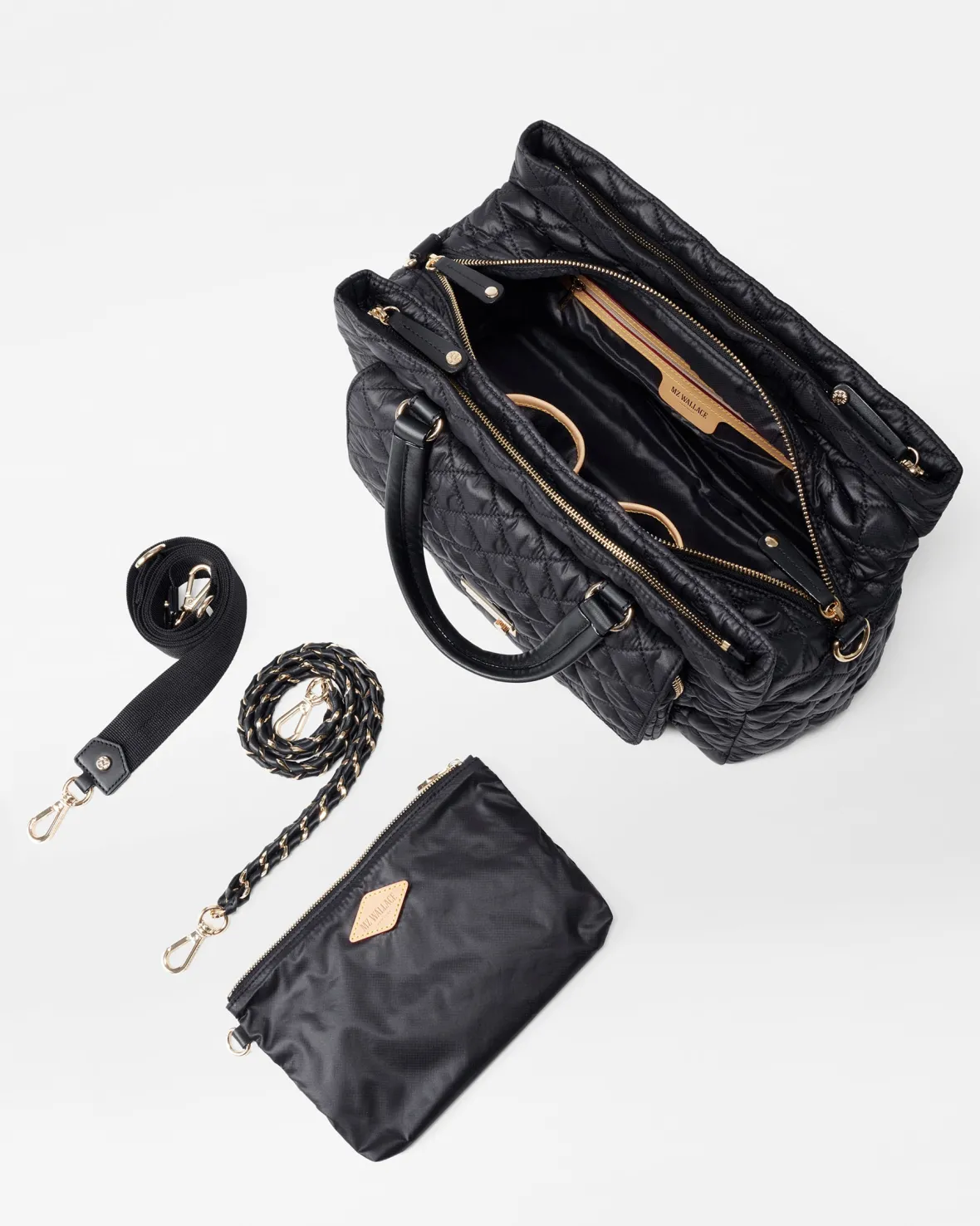 Work|Shoulders<MZ Wallace Crosby Lock Satchel Black