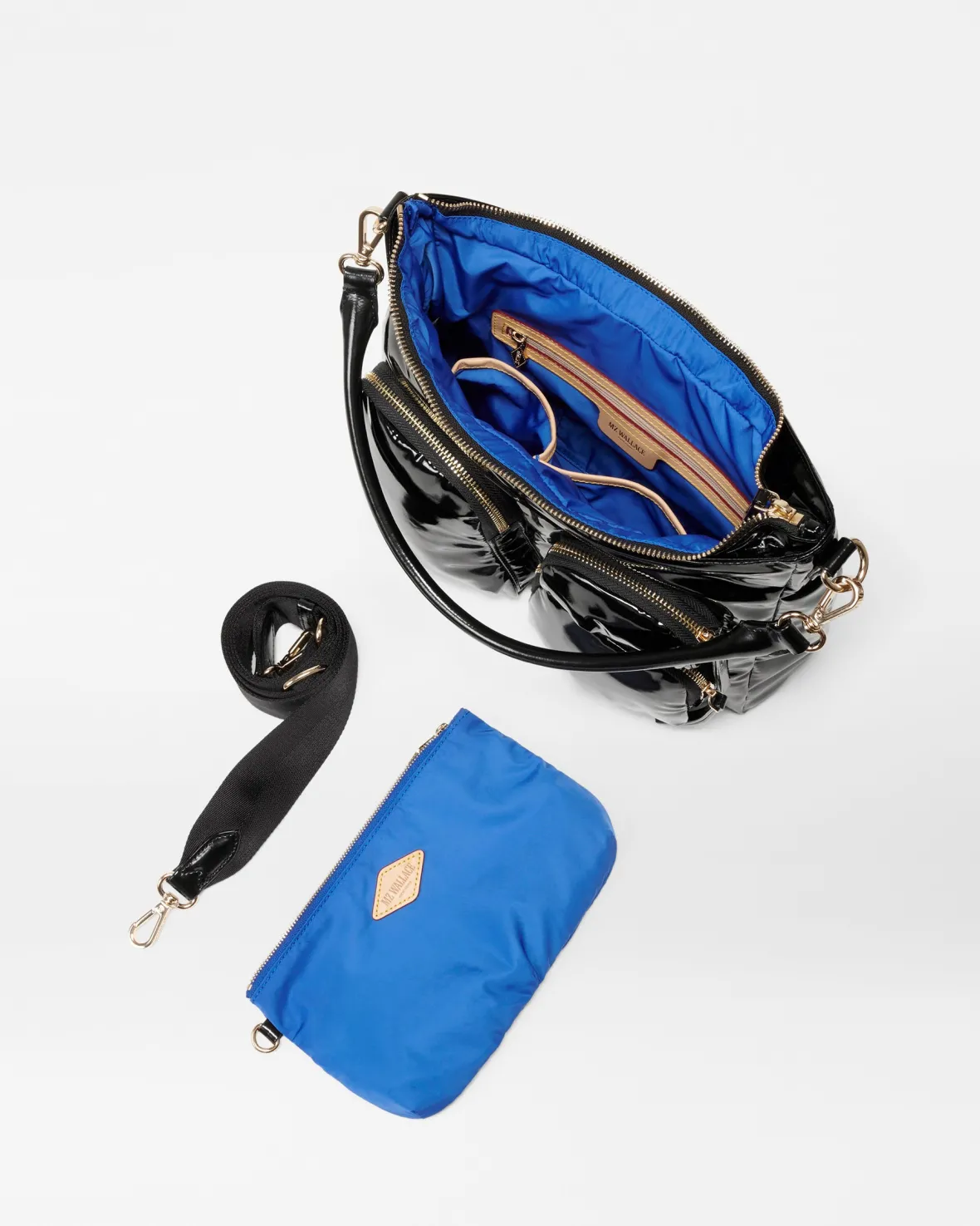 Chelsea|Crossbody<MZ Wallace Chelsea Hobo BlackLacquer