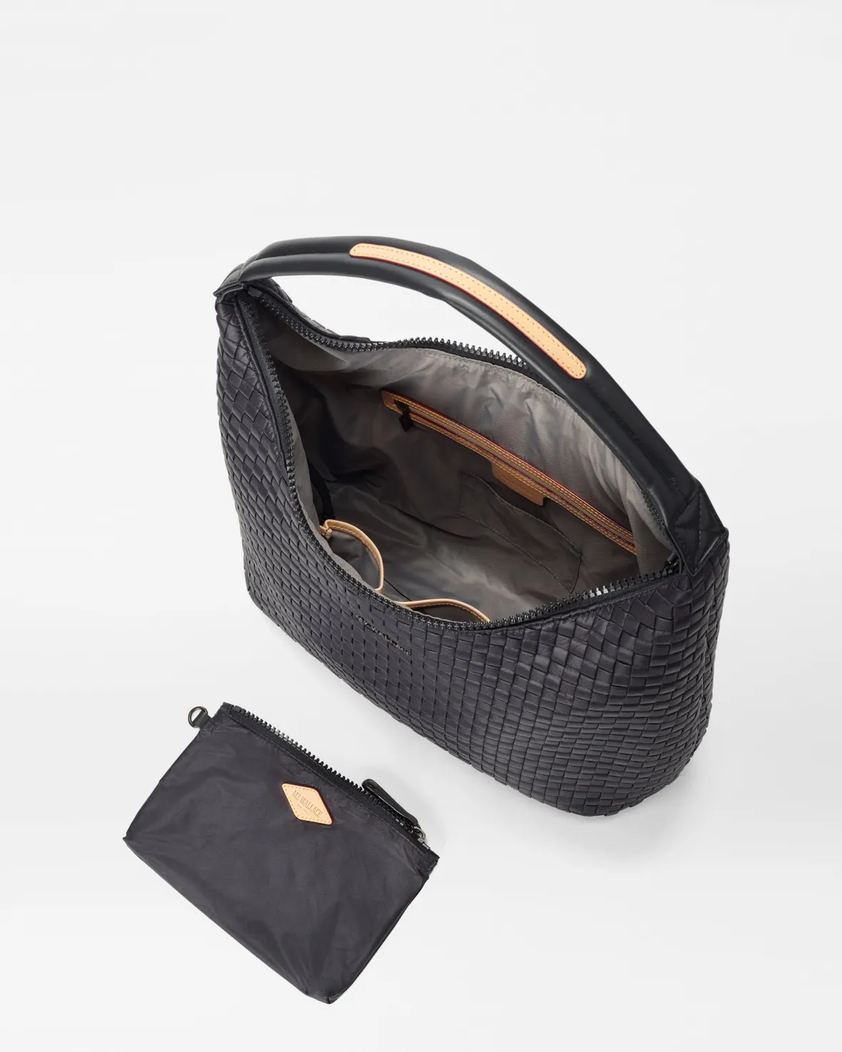 Shoulders<MZ Wallace Large Woven Shoulder Black