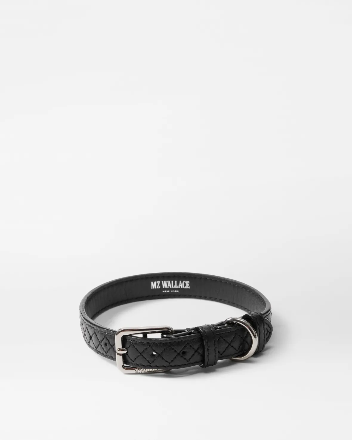 Accessories<MZ Wallace Medium MZW Dog Collar BlackLeather