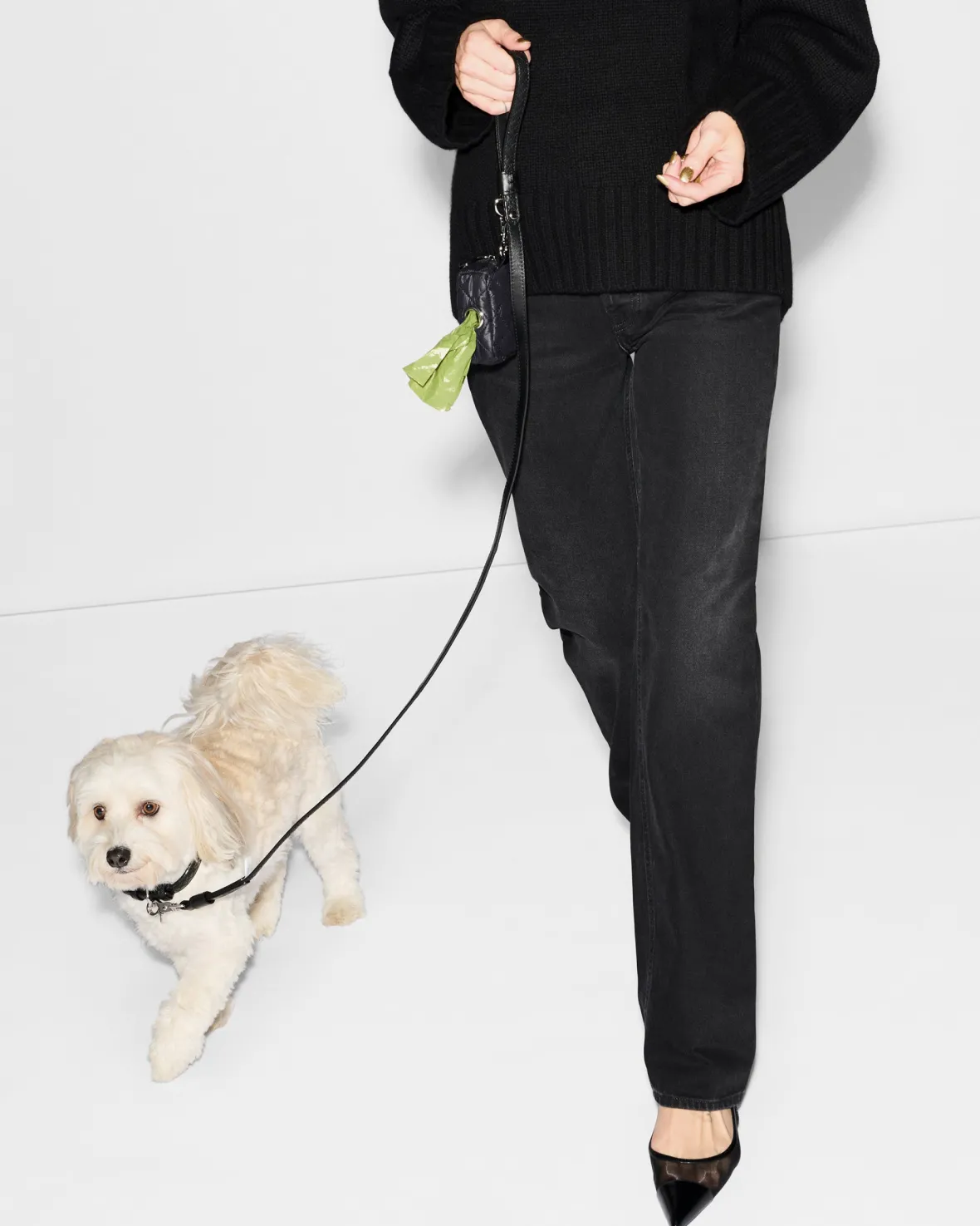 Accessories<MZ Wallace MZW Dog Leash BlackLeather