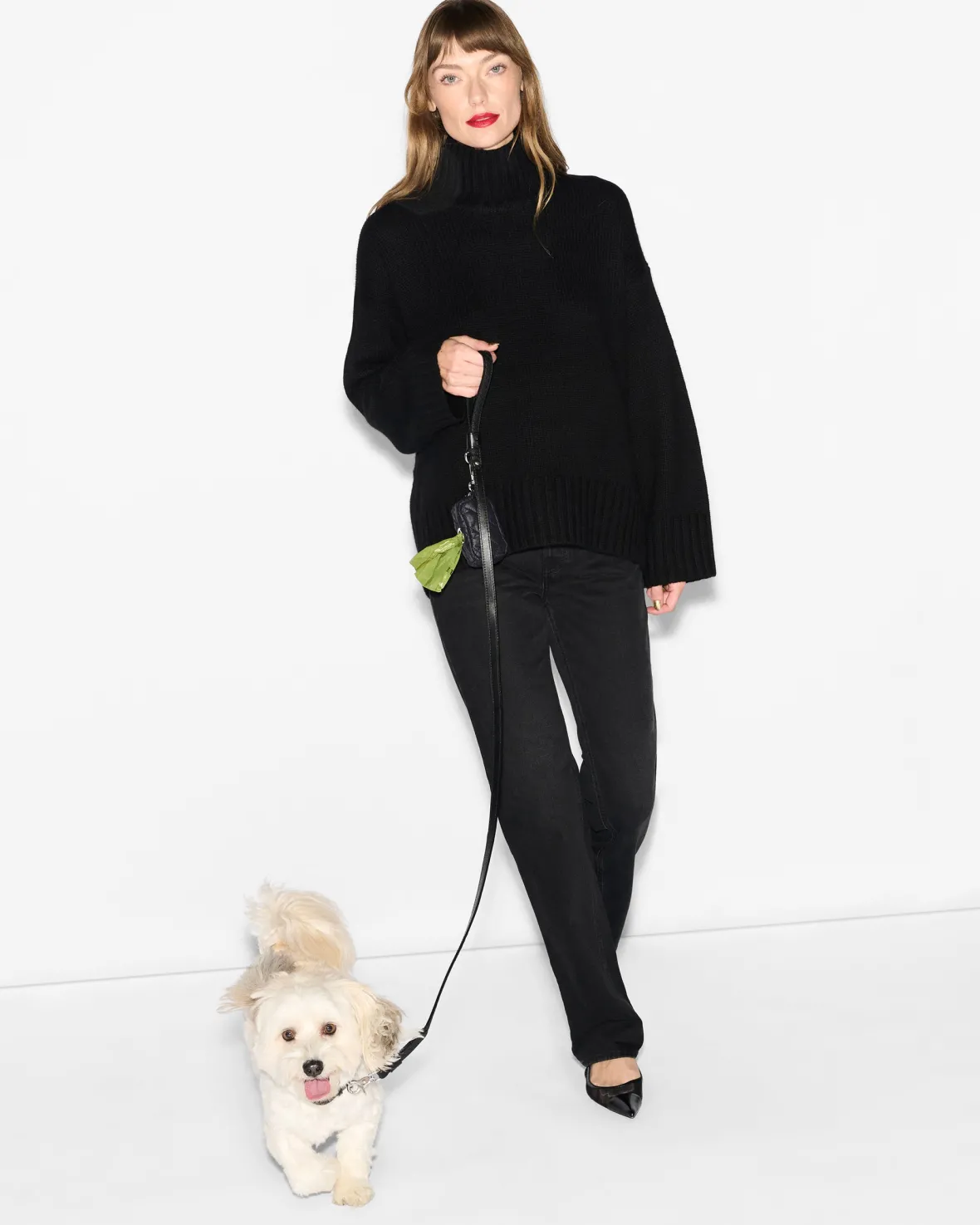 Accessories<MZ Wallace MZW Dog Leash BlackLeather