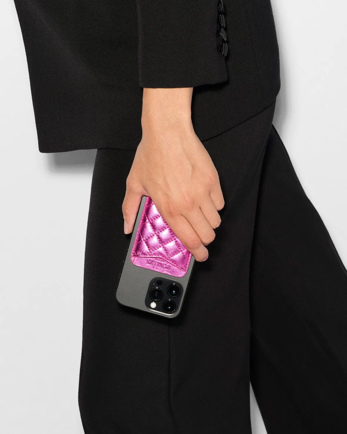 Accessories<MZ Wallace Phone Card Case HotPinkMetallicLeather