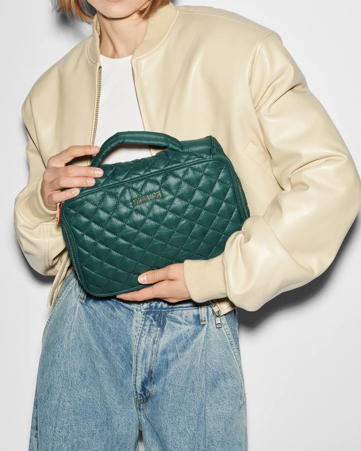 Accessories|Metro<MZ Wallace Zip Round Cosmetic Emerald